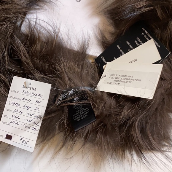 Adrienne Landau 2 tone Fox Fur loop scarf - Picture 3 of 3